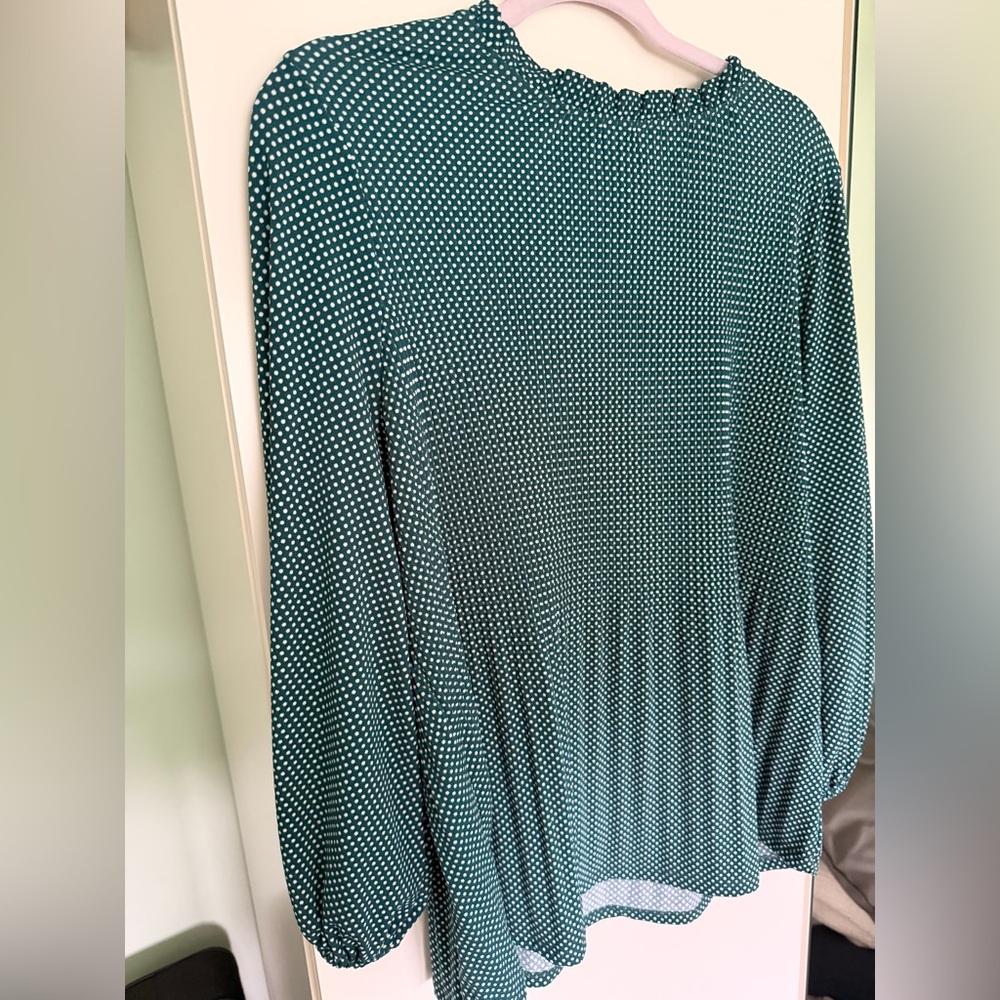 Polka Dot Long Sleeve Top in Gren and White